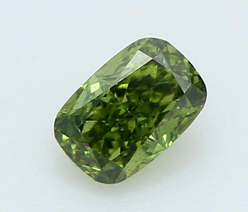 Sparkling 0.26 CT Cushion Shape Fancy Vivid Green Color VS2 Clarity Lab Grown Diamond For Quiet Rain
