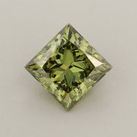 Stunning 0.52 CT Princess Shape Fancy Vivid Green Color VVS2 Clarity Lab Grown Diamond For Her Trace