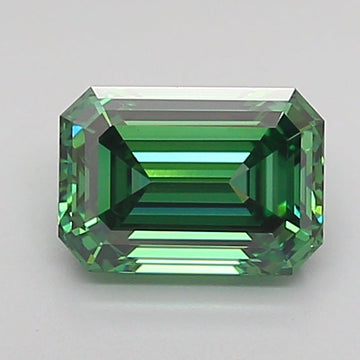 Latest VS1 Clarity 1.09 CT Emerald Shape Fancy Vivid Green Color Moissanite Diamond For Propose Ring
