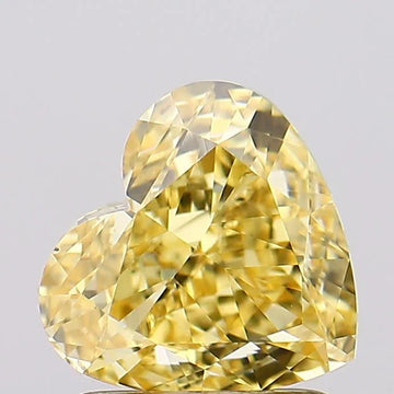 Stylish Of 1.52 CT Heart Shape Fancy Intense Yellow Pink Color VS2 Clarity Moissanite Diamond For Still Flame