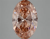 Ultimate 4.02 CT Oval Shape Fancy Intense Brownish Pink Color VS1 Clarity Moissanite Diamond For Propose Ring