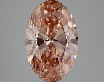 Ultimate 4.02 CT Oval Shape Fancy Intense Brownish Pink Color VS1 Clarity Moissanite Diamond For Propose Ring