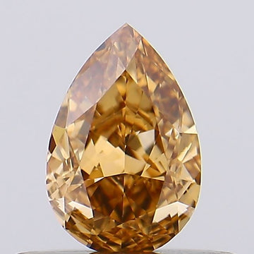Great 0.40 CT Pear Shape Fancy Light  Brown Color VVS1 Clarity Lab Grown Diamond For Found Time
