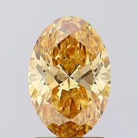 Stylish Of 1.64 CT Oval Shape Fancy Vivid Orangy Yellow Color VS2 Clarity Moissanite Diamond For Last Glow