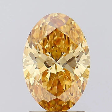 Stylish Of 1.64 CT Oval Shape Fancy Vivid Orangy Yellow Color VS2 Clarity Moissanite Diamond For Last Glow