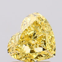 Classic Of 1.25 CT Heart Shape Fancy Vivid Yellow Color VS2 Clarity Lab Grown Diamond For Deep Ease