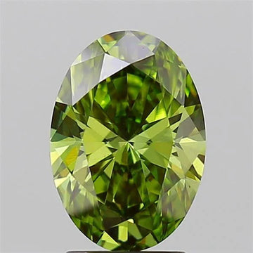 Elegant Of 2.06 CT Oval Shape Fancy Vivid Green Color VS2 Clarity Moissanite Diamond For After Her