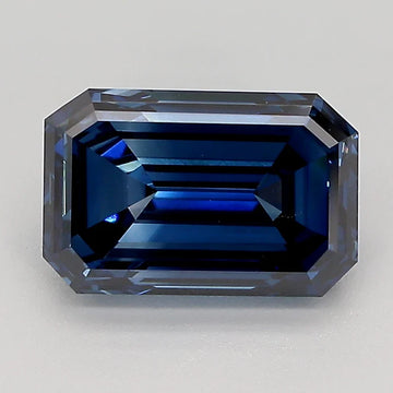 Premium Of 2.68 CT Emerald Shape Fancy Deep Blue Color VS2 Clarity Moissanite Diamond For Her Words