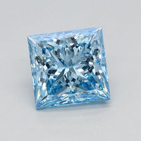 Top Quality 0.59 CT Princess Shape Fancy Vivid Blue Color VS2 Clarity Lab Grown Diamond For Only Us