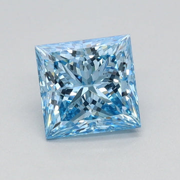Top Quality 0.59 CT Princess Shape Fancy Vivid Blue Color VS2 Clarity Lab Grown Diamond For Only Us