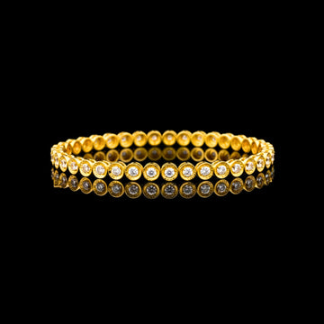 1.08 TCW Modern Elegance Bezel Set Lab Diamond Tennis Bracelet in Gold Sparkle For Her By Ivevar