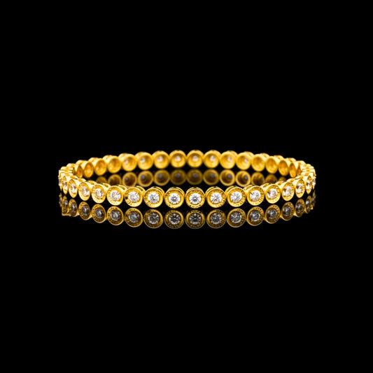 1.08 TCW Modern Elegance Bezel Set Lab Diamond Tennis Bracelet in Gold Sparkle For Her By Ivevar