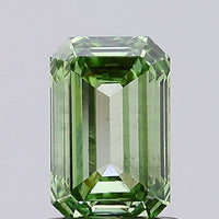 Excellent 0.93 CT Emerald Shape Fancy Vivid Green Color VS2 Clarity Lab grown Diamond For Engagement Ring