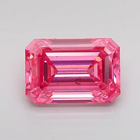 Classic Of 1.62 CT Emerald Shape Fancy Vivid Pink Color VS2 Clarity Lab Grown Diamond For Gold Light
