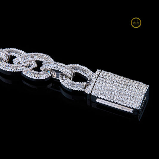 Lab Grown Oval Cuban Link Diamond Bracelet - view 4