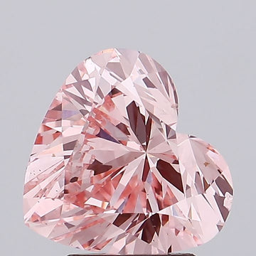 Classic Of 3.00 CT Heart Shape Fancy Intense Pink Color VS2 Clarity Lab Grown Diamond For Open Skies