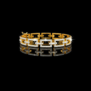 12 TCW Geometric Moissanite Diamond Bracelet with Rectangular Design Detailing By Ivevar