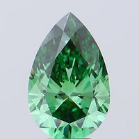 Beautiful 4.03 CT Pear Shape Fancy Vivid Green Color VS1 Clarity Lab grown Diamond For Custom Ring