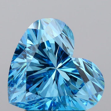 Classic 2.00 CT Heart Shape Fancy Vivid Blue Color VVS2 Clarity Moissanite Diamond For Cocktail Ring