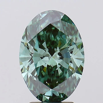 Minimalist Of 3.32 CT Oval Shape Fancy Vivid Green Color VS2 Clarity Moissanite Diamond For Final Drift