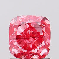Excellent Fancy Vivid Pink Color SI1 Clarity 1.08 CT Cushion Shape Moissanite Diamond For Birthday Ring