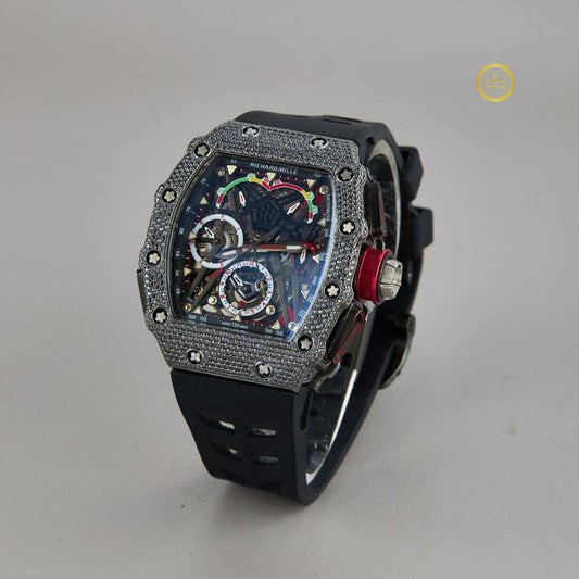 Custom Diamond Chronograph Watch - Premium Rubber Strap Edition By Ivevar