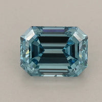 Beautiful Of 0.94 CT Emerald Shape Fancy Vivid Blue Color VS2 Clarity Moissanite Diamond For One Glance