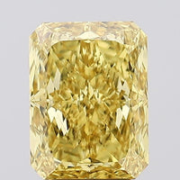 Classic  Of 4.54 CT Emerald Shape Fancy Vivid Yellow Color VS2 Clarity Lab Grown Diamond For Her Light