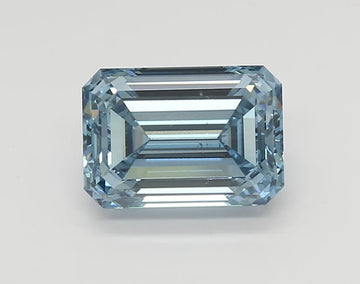Fine Of 3.00 CT Emerald Shape Fancy Intense Blue Color VS2 Clarity Moissanite Diamond For The Wait