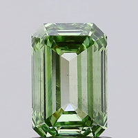 Latest Of 0.93 CT Emerald Shape Fancy Vivid Green Color VS2 Clarity Moissanite Diamond For Long After