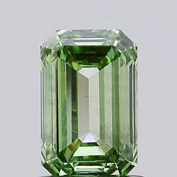 Latest Of 0.93 CT Emerald Shape Fancy Vivid Green Color VS2 Clarity Moissanite Diamond For Long After