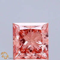 Minimalist Fancy Vivid Pink Color SI1 Clarity 1.41 CT Princess Shape Moissanite Diamond For Cocktail Ring