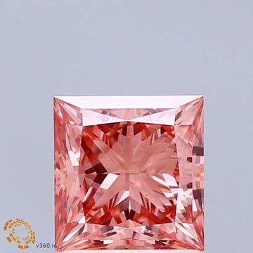 Minimalist Fancy Vivid Pink Color SI1 Clarity 1.41 CT Princess Shape Moissanite Diamond For Cocktail Ring