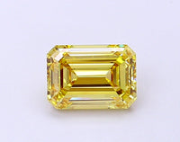 Bright 1.08 CT Emerald Shape Fancy Intense Yellow Color VS1 Clarity Moissanite Diamond For Special one Ring