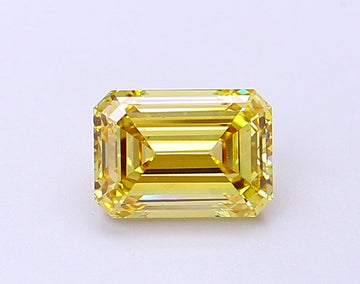 Bright 1.08 CT Emerald Shape Fancy Intense Yellow Color VS1 Clarity Moissanite Diamond For Special one Ring