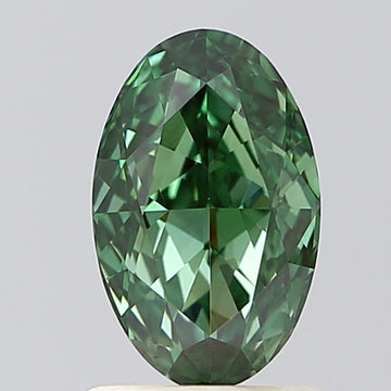 Stylish VVS2 Clarity 1.03 CT Oval Shape Fancy Vivid Green Color Moissanite Diamond For Custom Ring