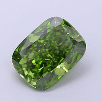 Sustainable Cushion Shape Fancy Vivid Green Color 1.27 CT VVS2 Clarity Moissanite Diamond For Surprise Ring
