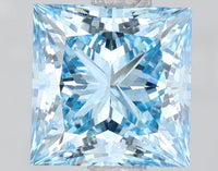 Top Quality VS2 Clarity 1.62 CT Princess Shape Fancy Vivid Blue Color Lab grown Diamond For Gift Ring