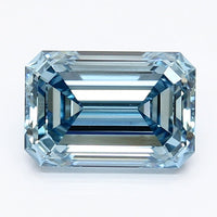 Stylish Emerald Shape 1.62 CT Fancy Vivid Blue Color VS1 Clarity Moissanite Diamond For Engagement Ring