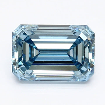 Stylish Emerald Shape 1.62 CT Fancy Vivid Blue Color VS1 Clarity Moissanite Diamond For Engagement Ring