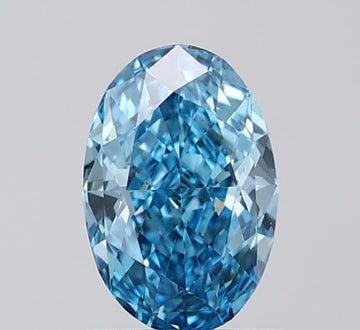 Dazzling Fancy Vivid Blue Color VVS2 Clarity 1.02 CT Oval Shape Moissanite Diamond For Wedding Ring