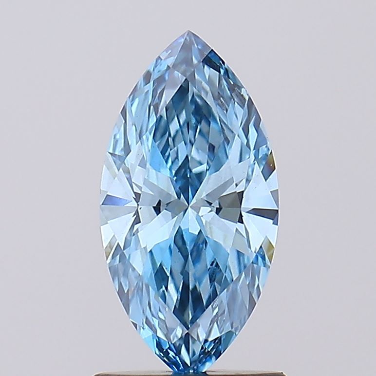 Sustainable 1.04 CT Marquise Shape Fancy Vivid Blue Color VS2 Clarity Moissanite Diamond For Surprise Ring