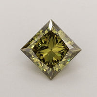 Fine 0.57 CT Princess Shape Fancy Vivid Green Color VVS2 Clarity Lab Grown Diamond For First Ease