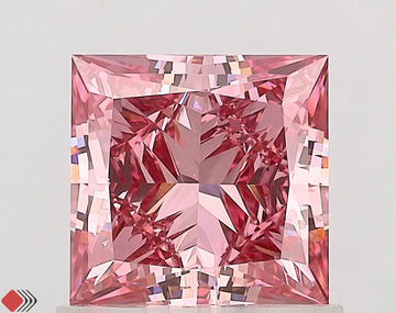 Experience Luxury 1.00 CT VVS2 Clarity Princess Shape Fancy Vivid Pink Color Lab grown Diamond For Engagement Ring