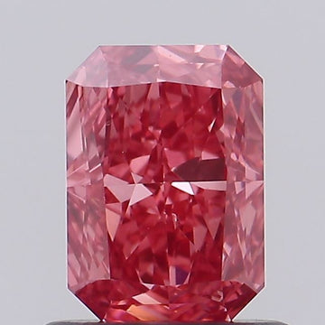 Trendy 0.91 CT Radiant Shape Fancy Vivid Pink Color VS2 Clarity Lab Grown Diamond For Near Silence