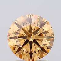 Great 2.08 CT Round Shape Fancy Orangy Yellow Color VS1 Clarity Moissanite Diamond For Anniversary Ring