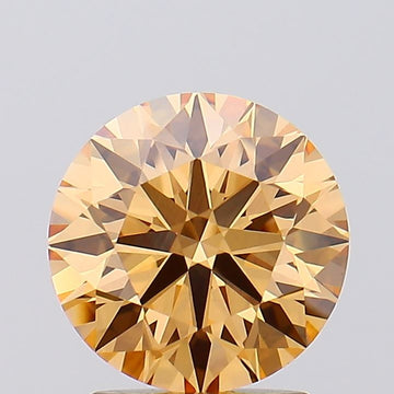 Great 2.08 CT Round Shape Fancy Orangy Yellow Color VS1 Clarity Moissanite Diamond For Anniversary Ring