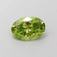 Fine VVS2 Clarity 1.01 CT Oval Shape Fancy Vivid Green Color Moissanite Diamond For Anniversary Ring