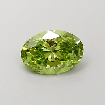 Fine VVS2 Clarity 1.01 CT Oval Shape Fancy Vivid Green Color Moissanite Diamond For Anniversary Ring