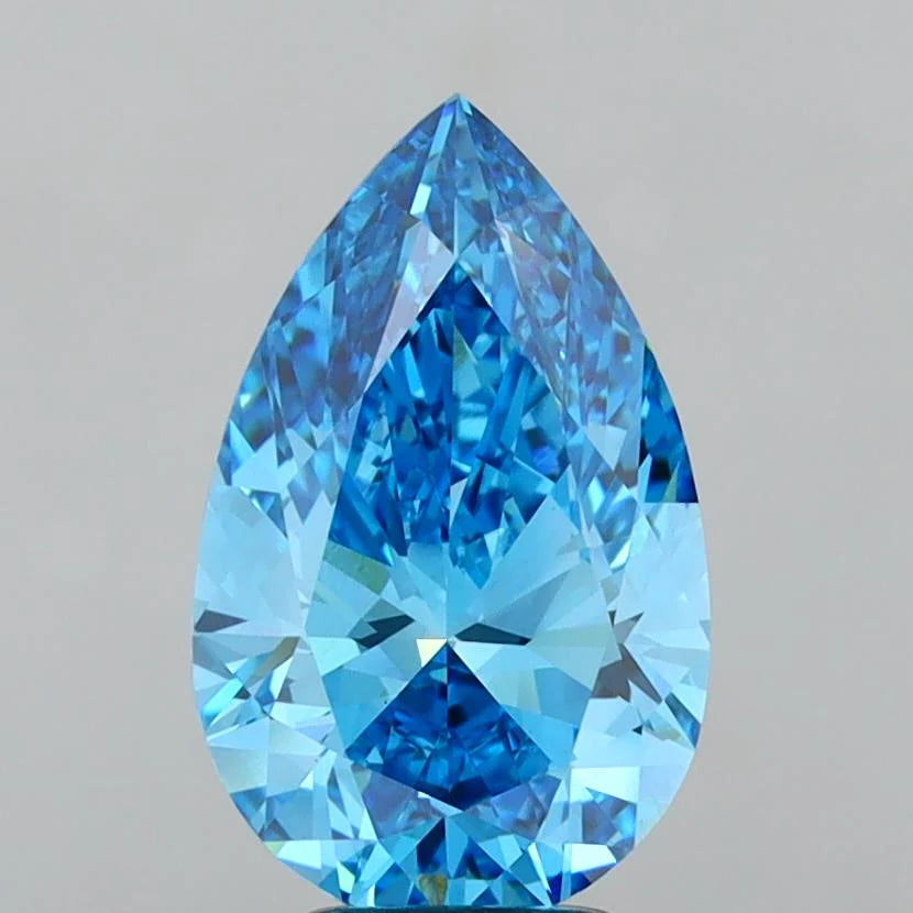 Excellent 4.02 CT Pear Shape Fancy Vivid Blue Color VS1 Clarity Moissanite Diamond For Cocktail Ring